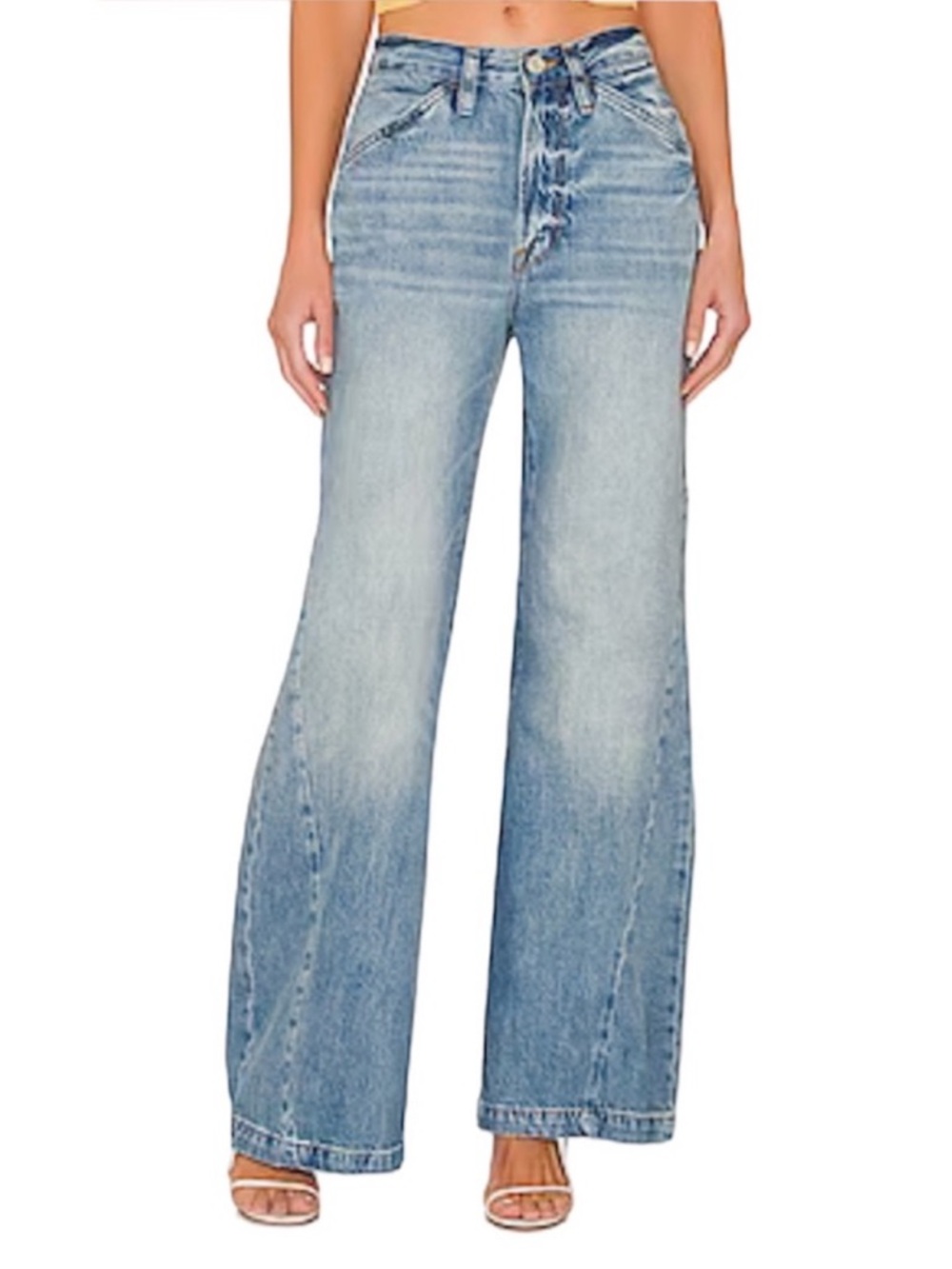 FRAME Le Baggy Palazzo Jeans in Iceberg Flat size 24